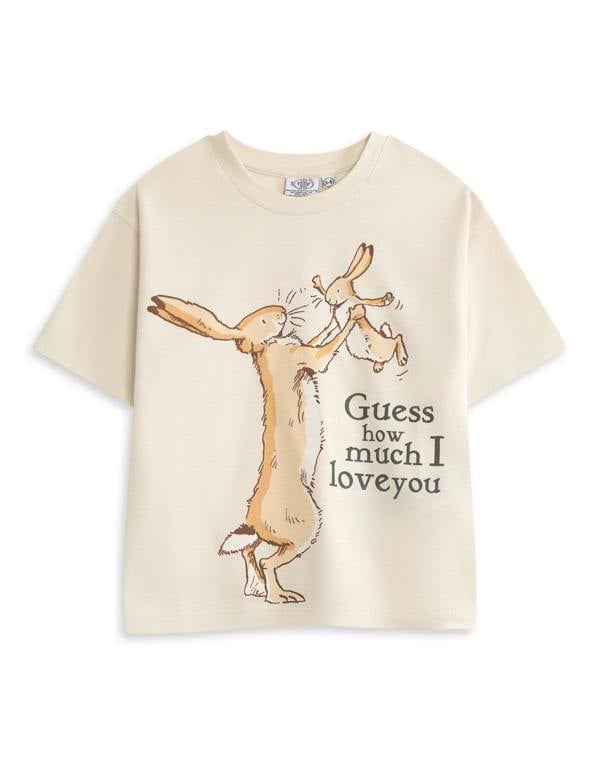 Guess How Much I Love You Unisex Kids Off-White Character Short Sleeved T-Shirt