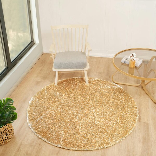 Livabliss Cloudy Shaggy CDG2323 Solid Color Yellow Plush Soft Pile Rug