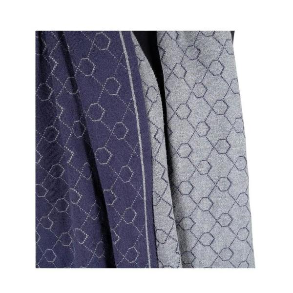 Coldstream Morham Repeat Logo Knitted Scarf - Navy - 