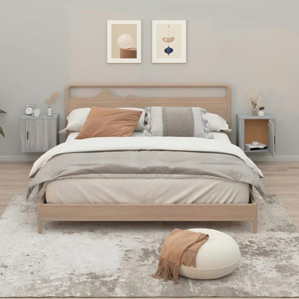 Berkfield Wall-mounted Bedside Cabinets 2 pcs Grey Sonoma 50x30x47 cm