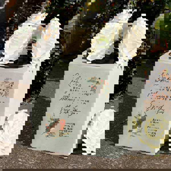 Personalised Memento Company Personalised Robins Appear Memorial Vase