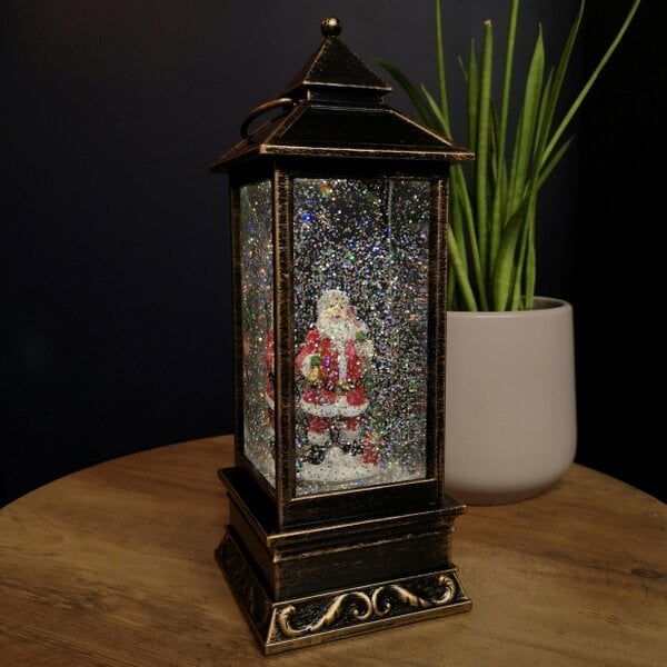 Samuel Alexander 28cm Battery Operated Light up SnowSwirl Santa Christmas Lantern Decoration