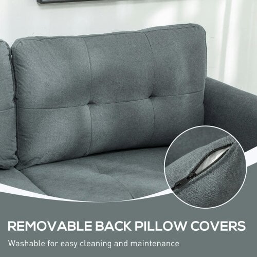 Wyld Haus Vinole Rado Fabric Dark Grey Modular L ShaFauxd Sofa With Built In Storage