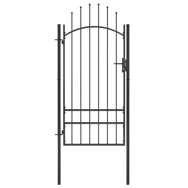 Berkfield Garden Gate Steel 1x2.5 m Black