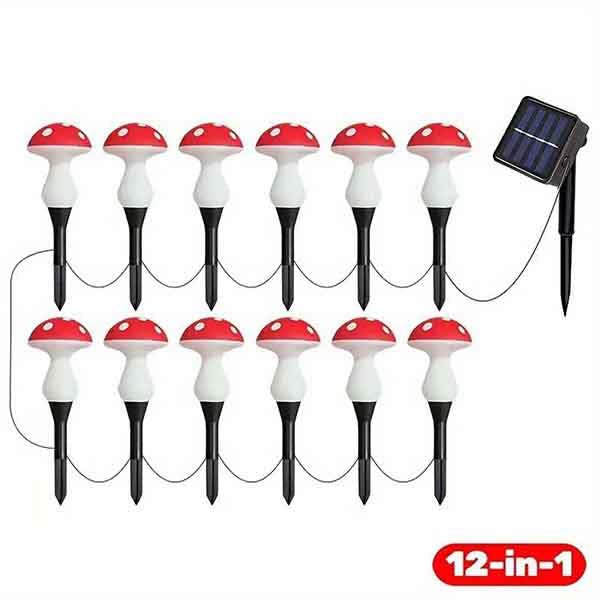 Leaper Outdoor Solar-Powered Glowing Mushroom Lightsroom Lights