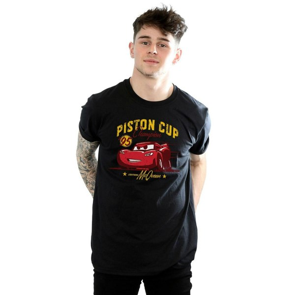 Disney Mens Cars Piston Cup Champion T-Shirt - Black