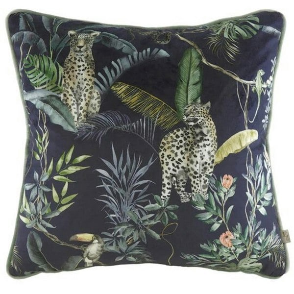 Evans Lichfield Jungle Leopard Cushion Cover - Petrol