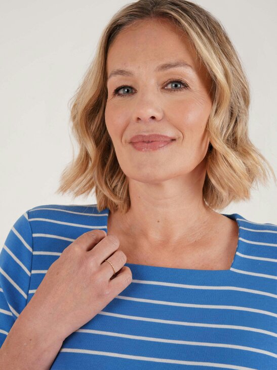 PennyPlain Pennyplain  Yds Square 3qs - Lt Ultramarine/white