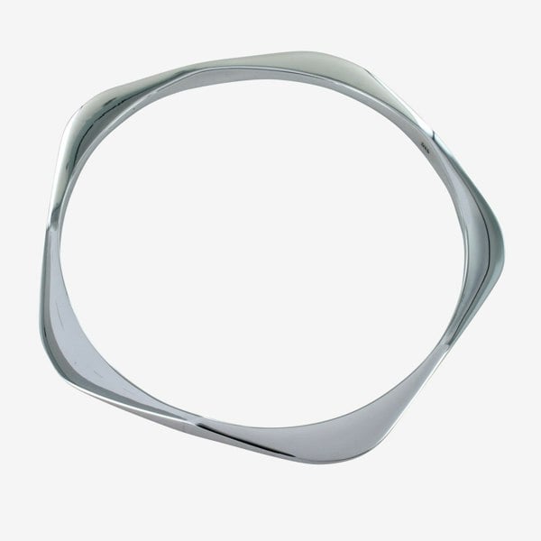 Sterling Silver Pentagon Bangle - Reeves & Reeves