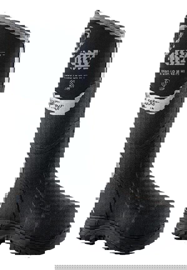 Buckbootz BBZ9000 Mens Safety Waterproof Composite Toe/Midsole S5 Wellington, black waterproof safety boot with reinforced toe and midsole for industrial protection.