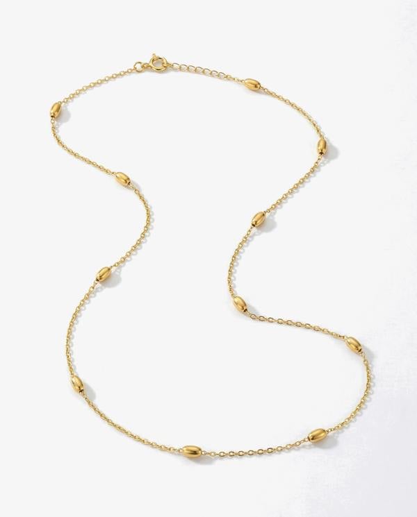 Elk & Bloom Dainty 14K Gold Beaded Choker Necklace