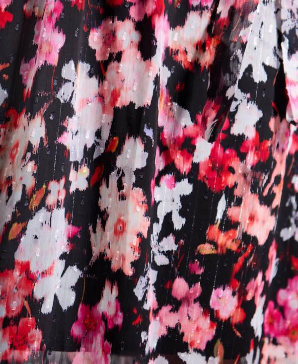Needs No Label Black Floral Chiffon Maxi Dress