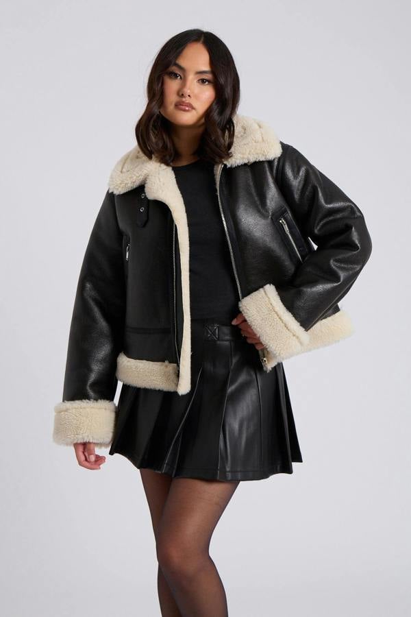 Urban Bliss Black Cropped Bonded Jacket