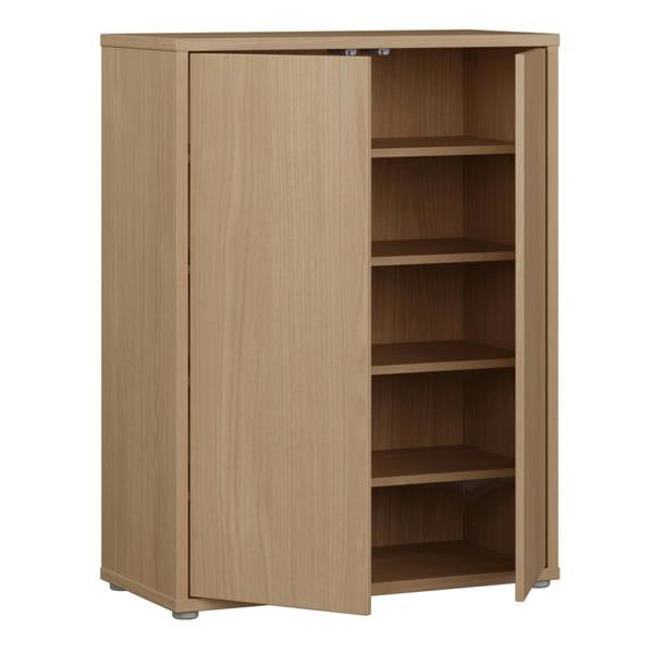 Furniture To Go Alice Springs Shoe Cabinet with 2 Doors Push-to-Open in Elegancia Oak