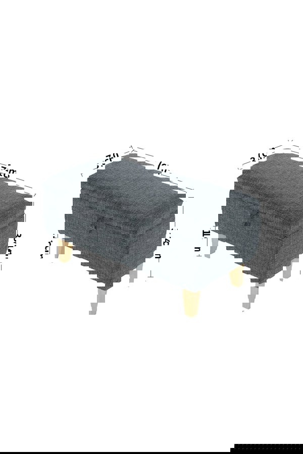 Living and Home Wide Rectangle Storage Ottoman Footstool