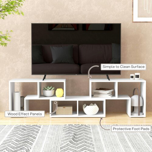 Wyld Haus Tota 134cm White Wood Effect 3 Block Modular TV Stand