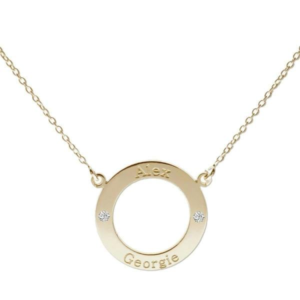 Christopher James of London 9ct Yellow Gold Personalised Ring Pendant With Crystals Or Diamonds