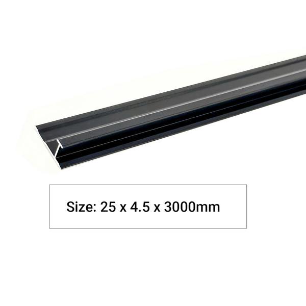 ENER-J Aluminium Invisible Line Trims for 4mm SPC Wall Panels, Black Size: 25 x 4.5 x 3000 mm (Pack of 2)
