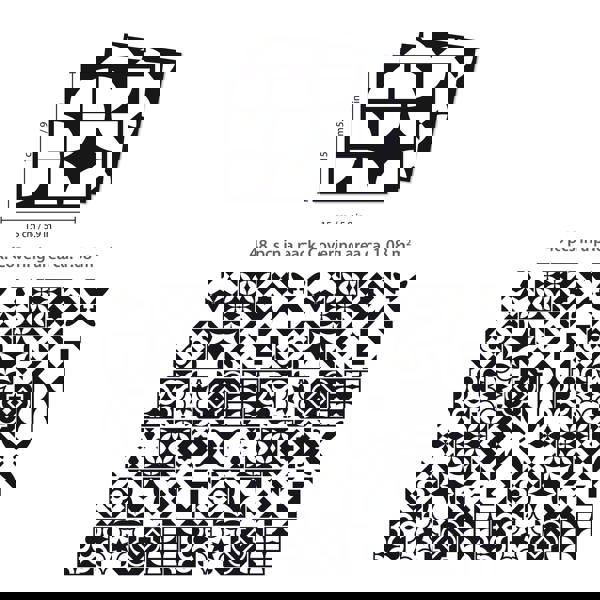 WT1545 - Ross Black and White Wall Tile Sticker Set - 15 cm x 15 cm - 24 pcs