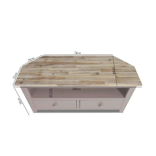 Statement Furniture Florence Wooden Corner TV Unit With 2 Drawers and Shelf