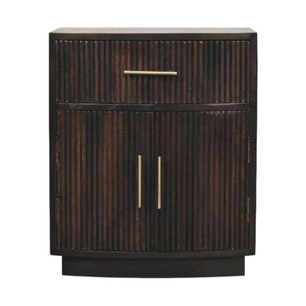 Artisan Furniture Solid Mango Wood Milan Bedside, Dark brown