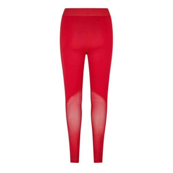 Adidas Womens/Ladies Bar Logo Mid Rise Leggings - Red - 