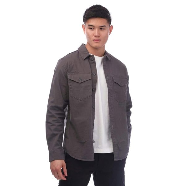 Jack And Jones Mens Stretch Overshirt - Grey