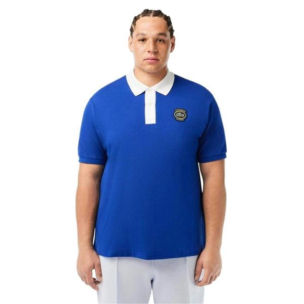 Lacoste Mens Heritage Polo Shirt - Blue Captain/White - 