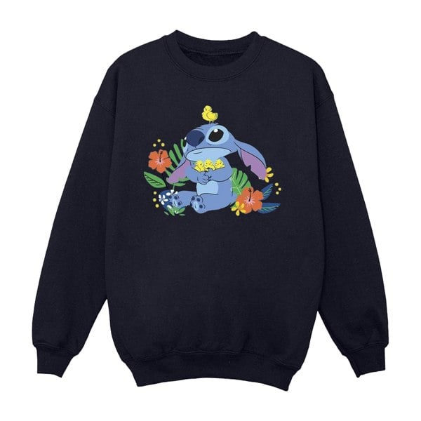 Disney Girls Lilo & Stitch Birds Sweatshirt - Navy Blue