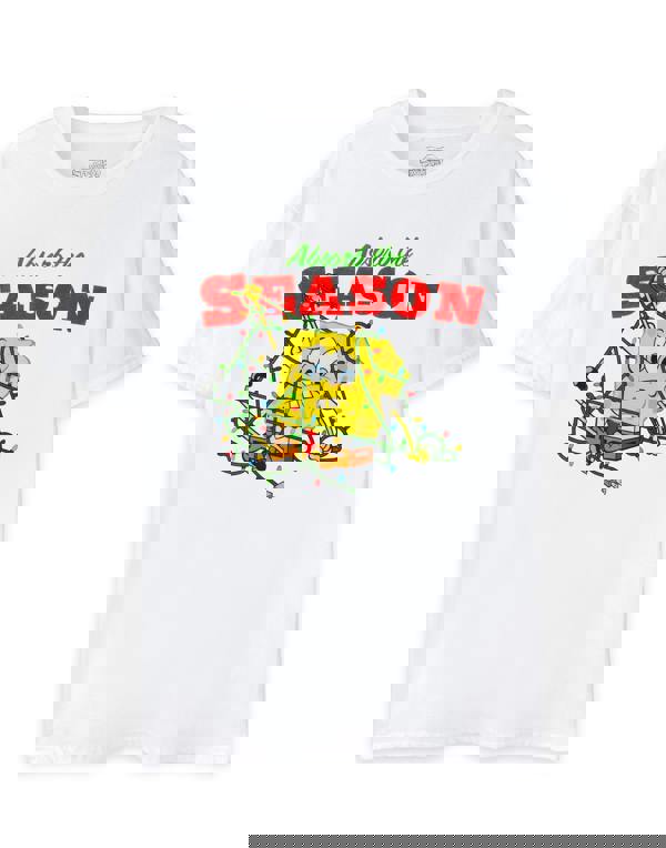 SpongeBob SquarePants Unisex White Absorb the Season Short Sleeved T-Shirt