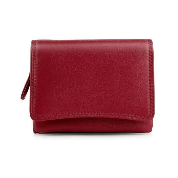 front view of red soft leater purse giorgia verona
