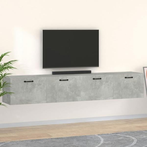 Berkfield Wall Cabinets 2 pcs Concrete Grey 100x36.5x35 cm Engineered Wood