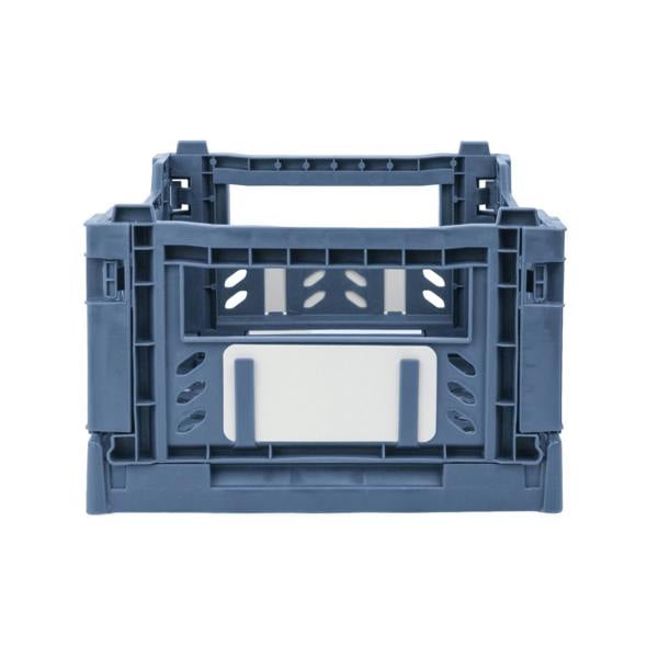JVL STACKIT - Plastic Foldable Storage Crate - 4L - Blue