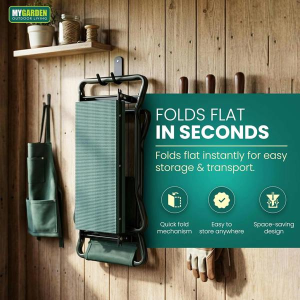 My Garden Outdoor Living My Garden Kneeler & Stool with Handles-3-in-1Folding Garden Weeding Stool, Garden Kneeling Bench with Tool Bag & Claw Gloves