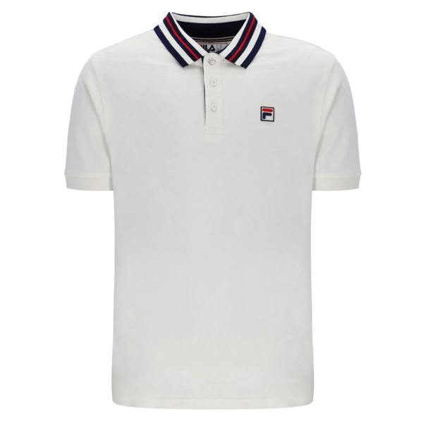 Fila Achille Heritage Contrast Collar Basic Polo Shirt Gardenia