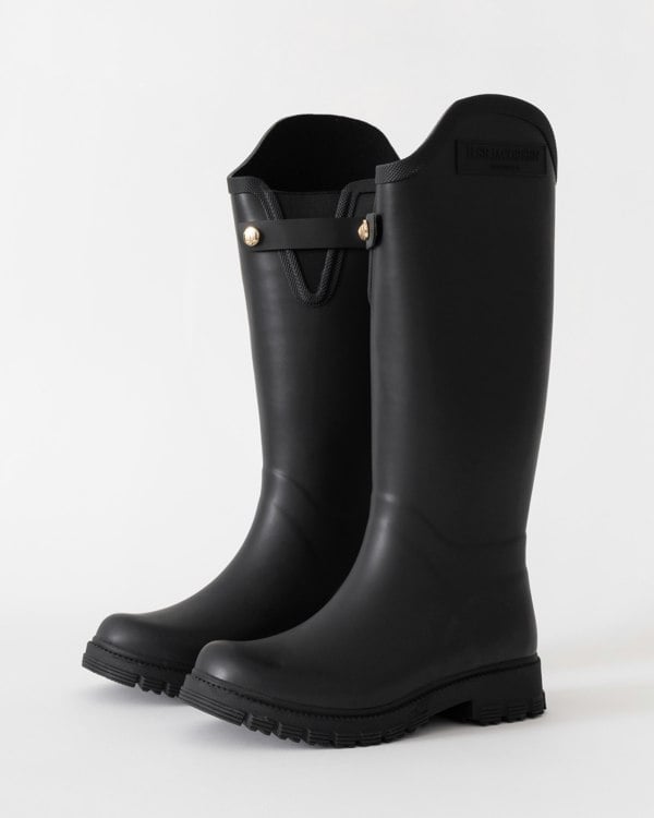 RUBSWIFT02 Asymmetric Rain Boot in Black