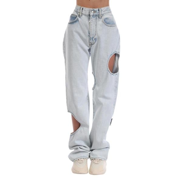 Off-White Off White Womens Meteor Cool Baggy Jeans - Light Blue