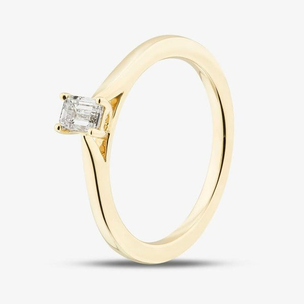 1888 Collection 9ct Yellow Gold 0.33ct Emerald Cut Diamond Solitaire Ring EPP01-9Y-0.33-H-SI2