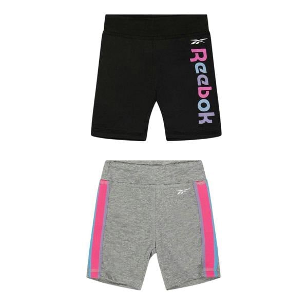 Reebok Girls Jersey Shorts (Pack of 2) - Silver - 
