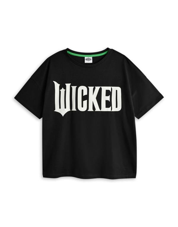 Wicked Womens Black Logo Short Sleeve Long Leg Pyjama Set