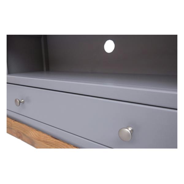 Cabinet Bits Biccari Grey 1 Drawer TV Cabinet Chrome Knob