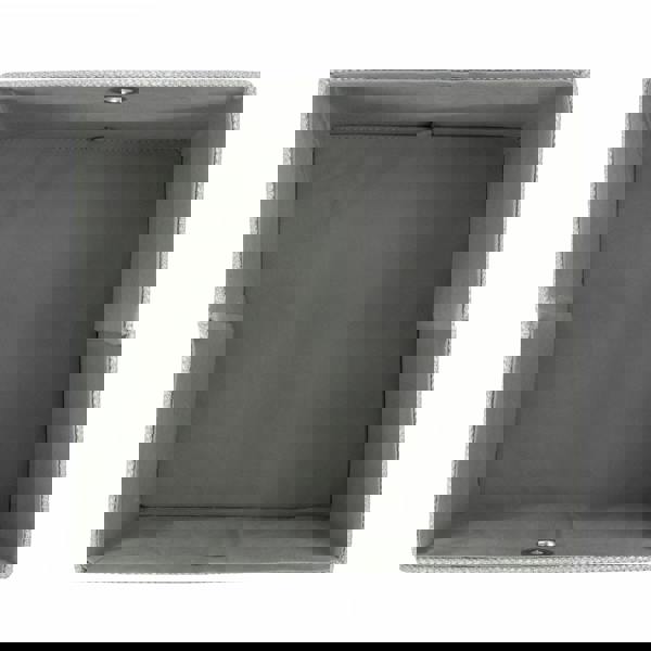 JVL Serena Foldable Fabric Storage Cube with Lid for Bedroom and Living Room Storage, Light Grey