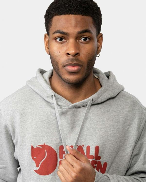 Fjällräven Fjallraven Logo Mens Hoodie - Grey-Melange 020-999