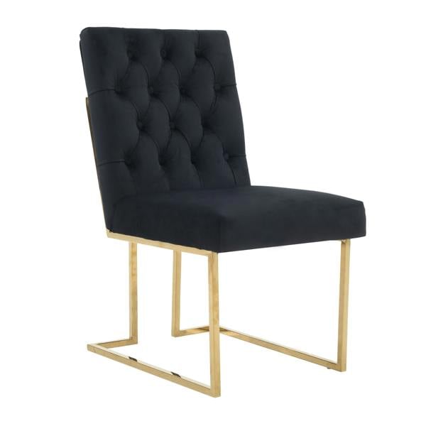 Life Interiors Single Siena Luxury Tufted Velvet Dining Chair with Gold Frame & Legs - Modern Upholstered Accent Chair