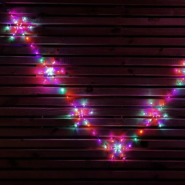 Samuel Alexander 2.6m Set of 10 Snowflake Curtain Lights 258 Rainbow LEDs MicroBrights String Lights