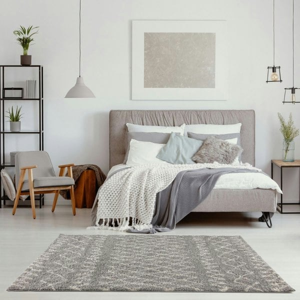 Moroccan-style thick shaggy rug 30 mm pile, non-shedding, pet-friendly