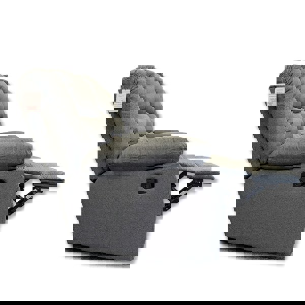 Furnishings For Less Manhattan Grey Fabric Reclining 3 Seater Sofa