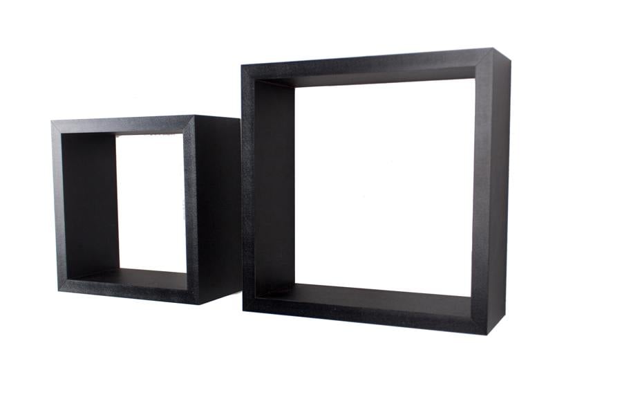 Core Products Set of 2 Hudson Floating Black Wall Cubes