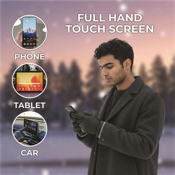 Infinity Leather Men’s Italian Leather Warm Wool Lining Winter Gloves - M-LGV-405