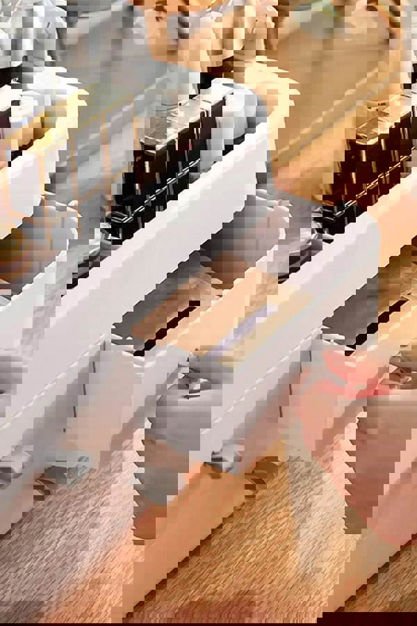 Living and Home 3 Drawers Modern Makeup Organizer with Mirror